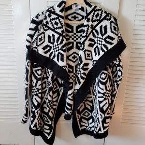 Tribal print open cardigan
